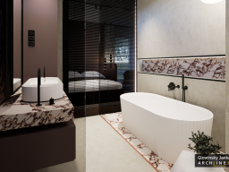Crimson accents and quiet luxury: an Award-winning home